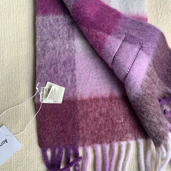 Acne Studios Checked Wool Scarf - Picture 4 of 5